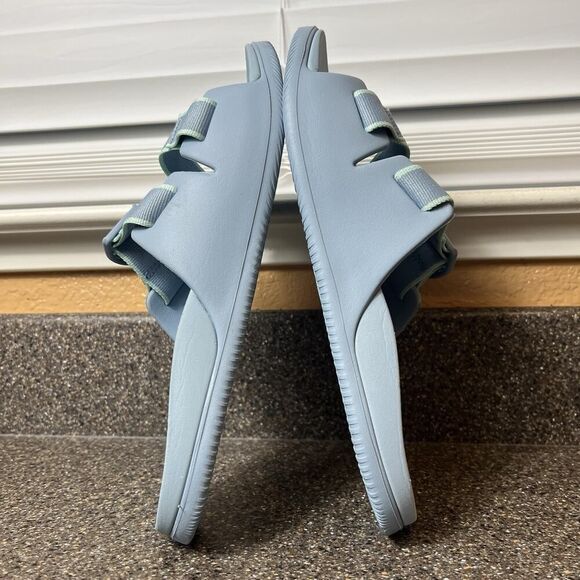 Chaco Summer Sandals Women's Size 11 Flats Slip On Blue Rubber Synthetic Slides - Picture 5 of 11